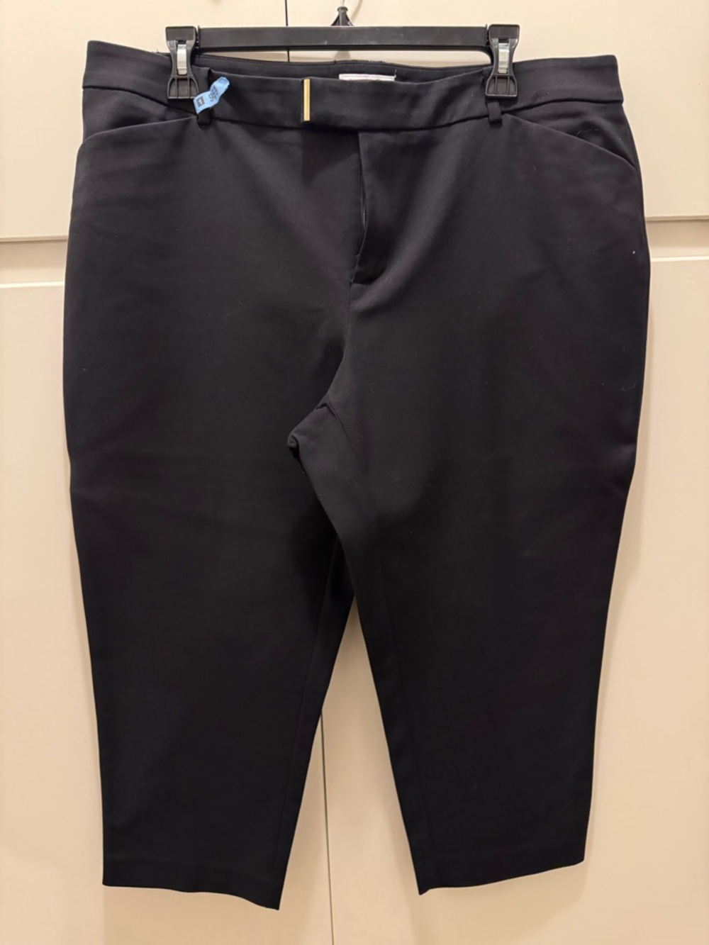 Womens Black Stretch CropDress Pants
